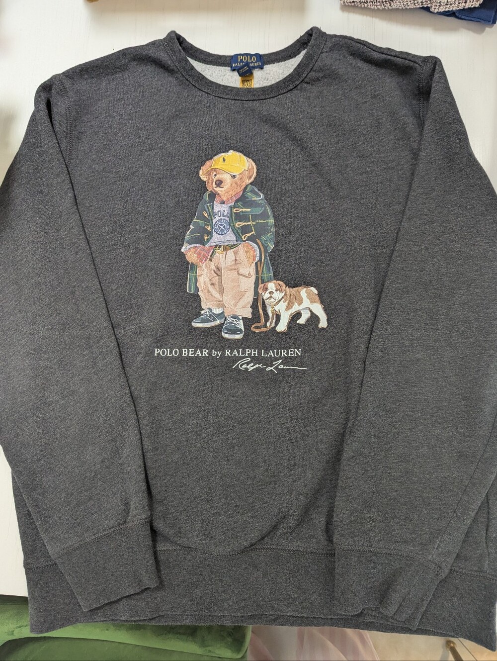 Polo Ralph Lauren Big Boys Polo Bear Heathered Fleece Sweatshirt, Size XL(18-20)